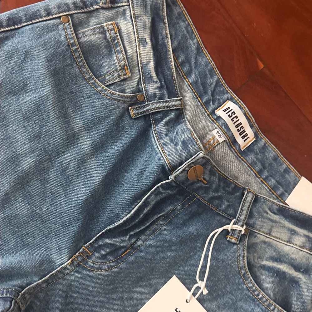 Classic Blue Denim Jeans-Wide Straight Leg - Picture 4 of 4